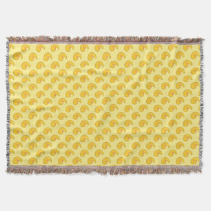 Gold and banana yellow paisley throw blanket