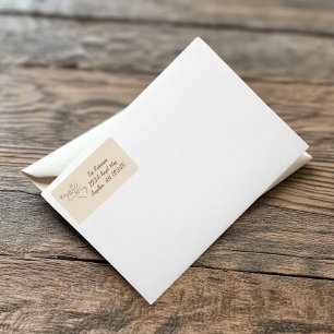Gold and Beige Angel Return Address  Label