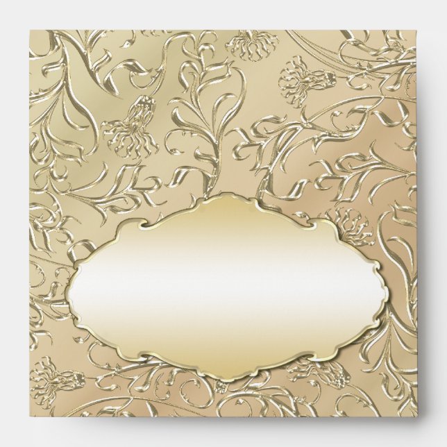Gold and Beige Damask envelopes (Front)