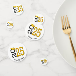 Gold and Black 2025 Graduation Confetti