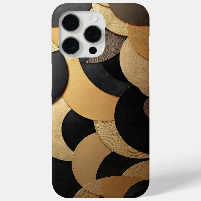 Gold and Black Abstract Geometric Pattern Case-Mate iPhone Case (Back)