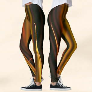 Gold and Black Abstract Leggings