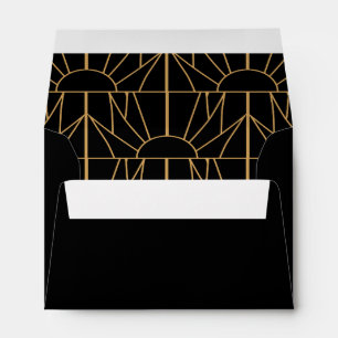 Gold and Black Art Deco Pattern Envelope