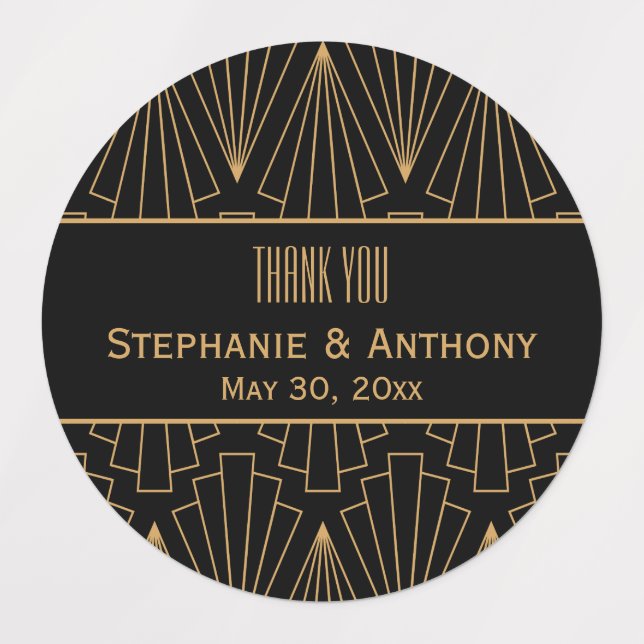 Gold and Black Art Deco Pattern Wedding (Design 1)