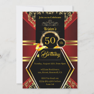 Gold and black birthday Invitation