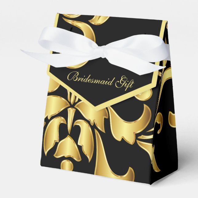 Gold and Black Bridesmaid Gift Box (Front Side)