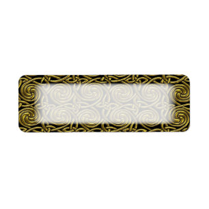 Gold And Black Celtic Spiral Knots Pattern Return Address Label