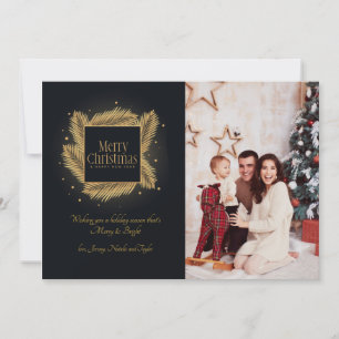 Gold and Black Christmas Photo Card
