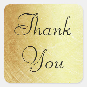 Gold and Black Classic "Thank You" Stickers