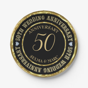 Gold And Black Combination Paper Plate