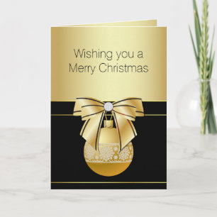 Gold and Black Corporate Christmas Greeting Card