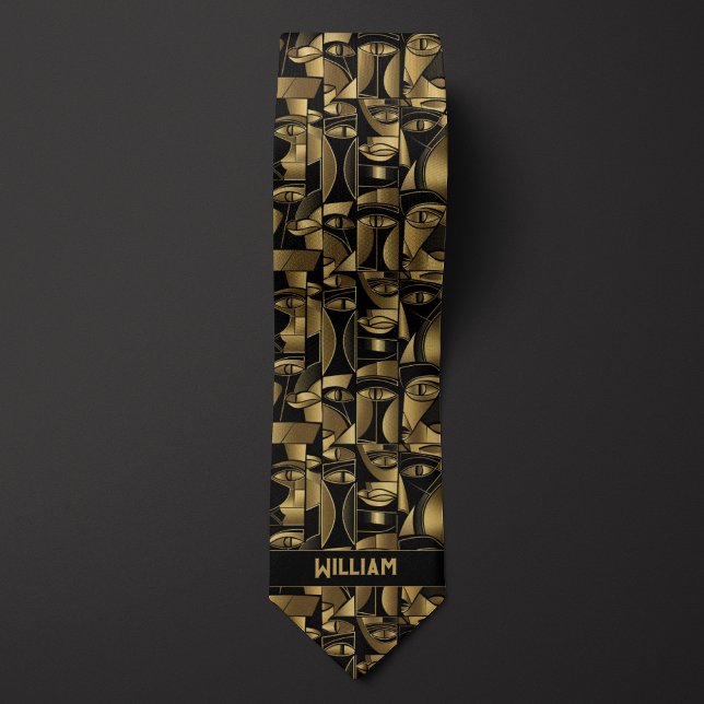 Gold and Black Cubism Tie (Creator Uploaded)