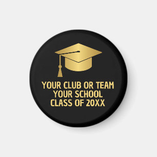 Gold and Black Custom Graduation Magnet