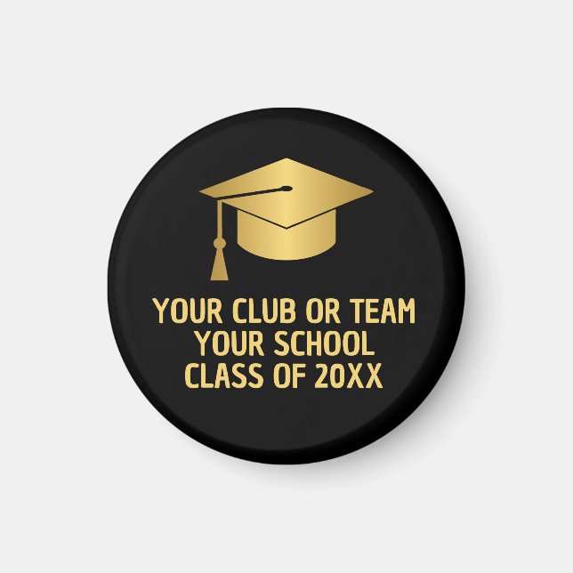 Gold and Black Custom Graduation  Magnet (Front)