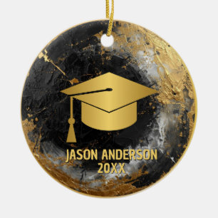 Gold and Black Custom Graduation Ornament