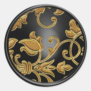 Gold and Black  Damask Envelope Seal