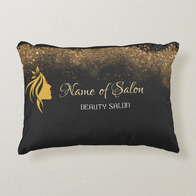 Gold and black   decorative cushion (Front)