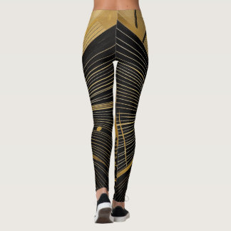 Gold and Black Design Leggings
