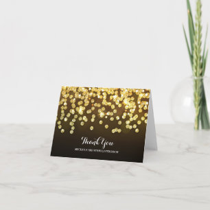 Gold and Black Diamonds Wedding Thank You Card