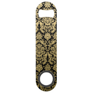 Gold and Black Elegant Damask Pattern