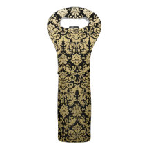Gold and Black Elegant Damask Pattern