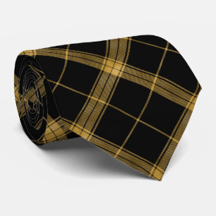 Gold and Black Elegant Plaid   Tie