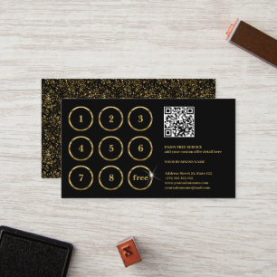 Gold And Black Elegant QR Code Loyalty Card