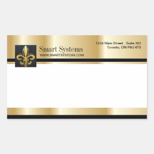 Gold and Black Envelope Stickers