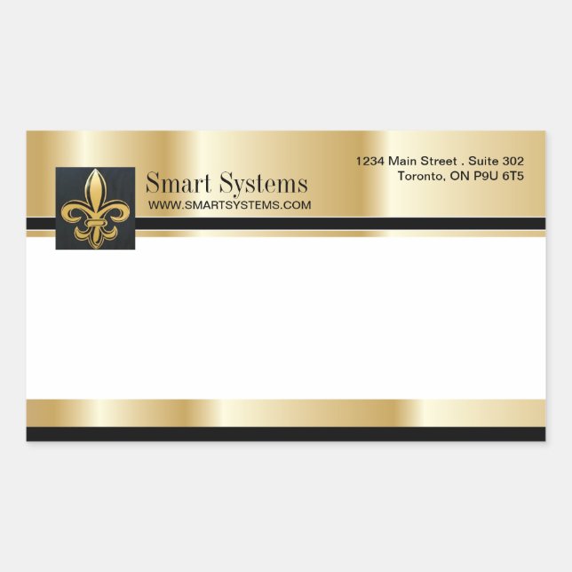 Gold and Black Envelope Stickers (Front)