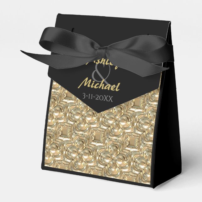 Gold and Black Favour Box (Front Side)