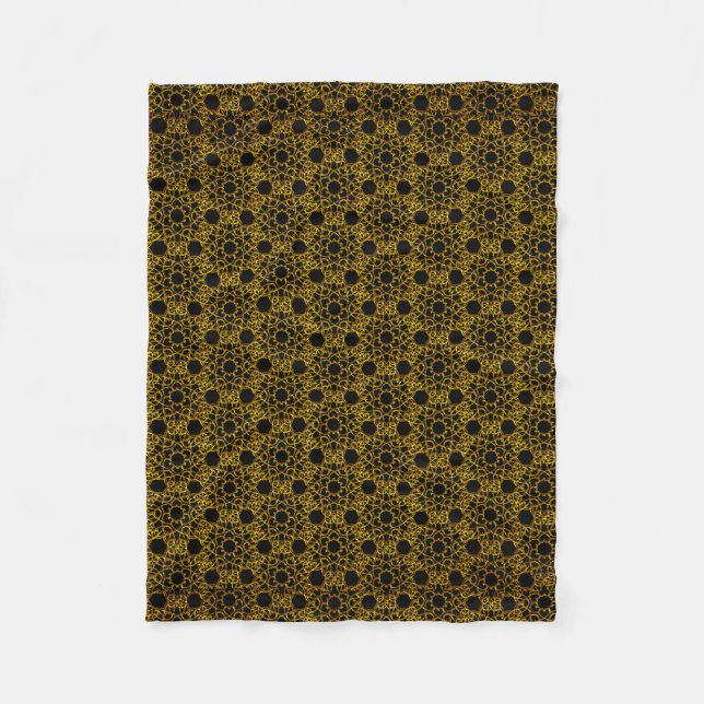 Gold And Black Fleece Blanket (Front)
