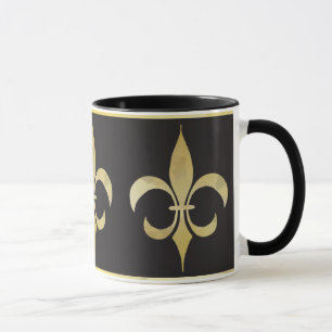 Gold and Black Fleur-de-lis Mug