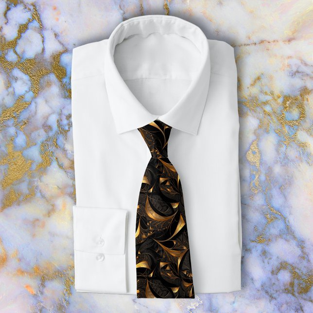 Gold and Black Fractal mandelbrot Tie (Creator Uploaded)