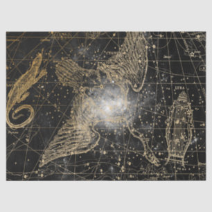 Gold and Black Galaxy Star Map Series Design 11 Tissue Paper