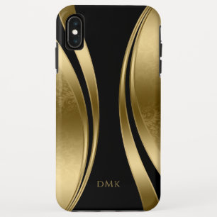 Gold and black geometric design iPhone XS max case