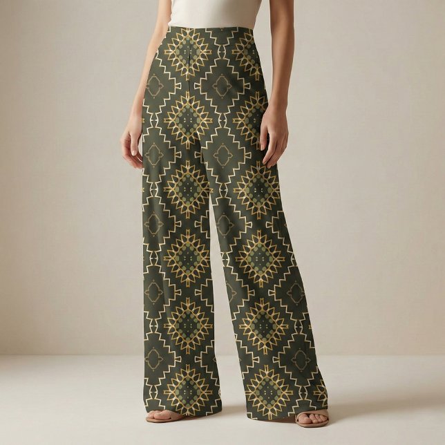 Gold and Black Geometric Ethnic Oriental Arabesque Fabric (Creator Uploaded)