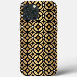 Gold And Black Geometric Pattern iPhone 13 Pro Max Case