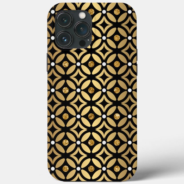 Gold And Black Geometric Pattern Case-Mate iPhone Case (Back)