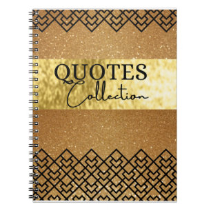 gold and black get your thoughts in a  quotes coll notebook