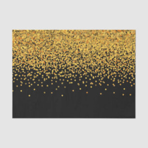 Gold and Black Glam Confetti Dots Tissue Paper