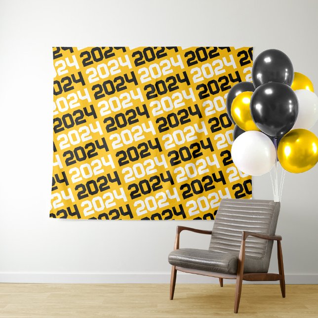 Gold and Black Graduation Backdrop Tapestry (Creator Uploaded)