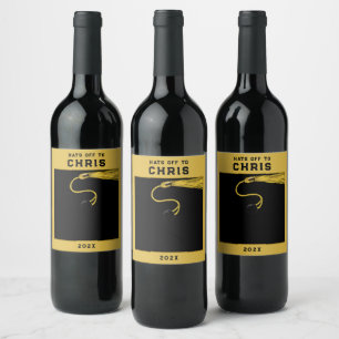 Gold and Black Graduation Wine Label
