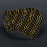 Gold and Black Greek Key Stripe Design Tie<br><div class="desc">Gold and black Greek key stripe pattern design.</div>