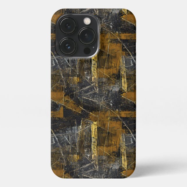Gold and black grunge 1 iPhone case (Back)