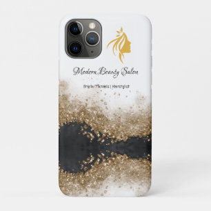Gold and black Hairstylist Salon iPhone 11 Pro Case
