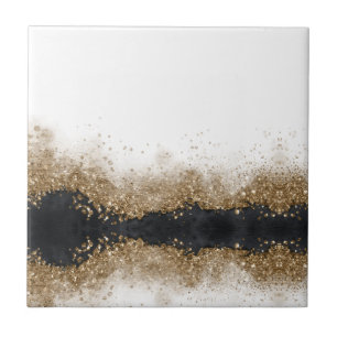 Gold and black Hairstylist Salon Ceramic Tile