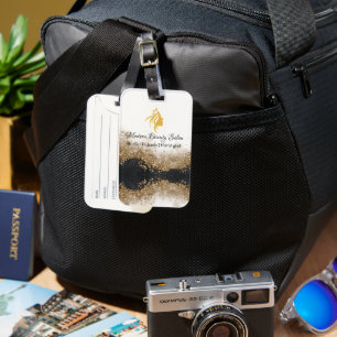  Gold and black Hairstylist  Salon Luggage Tag