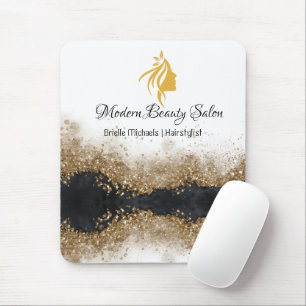 Gold and black Hairstylist Salon Mouse Pad