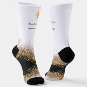 Gold and black Hairstylist Salon Socks