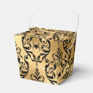 Gold and Black Halloween Damask Favour Box